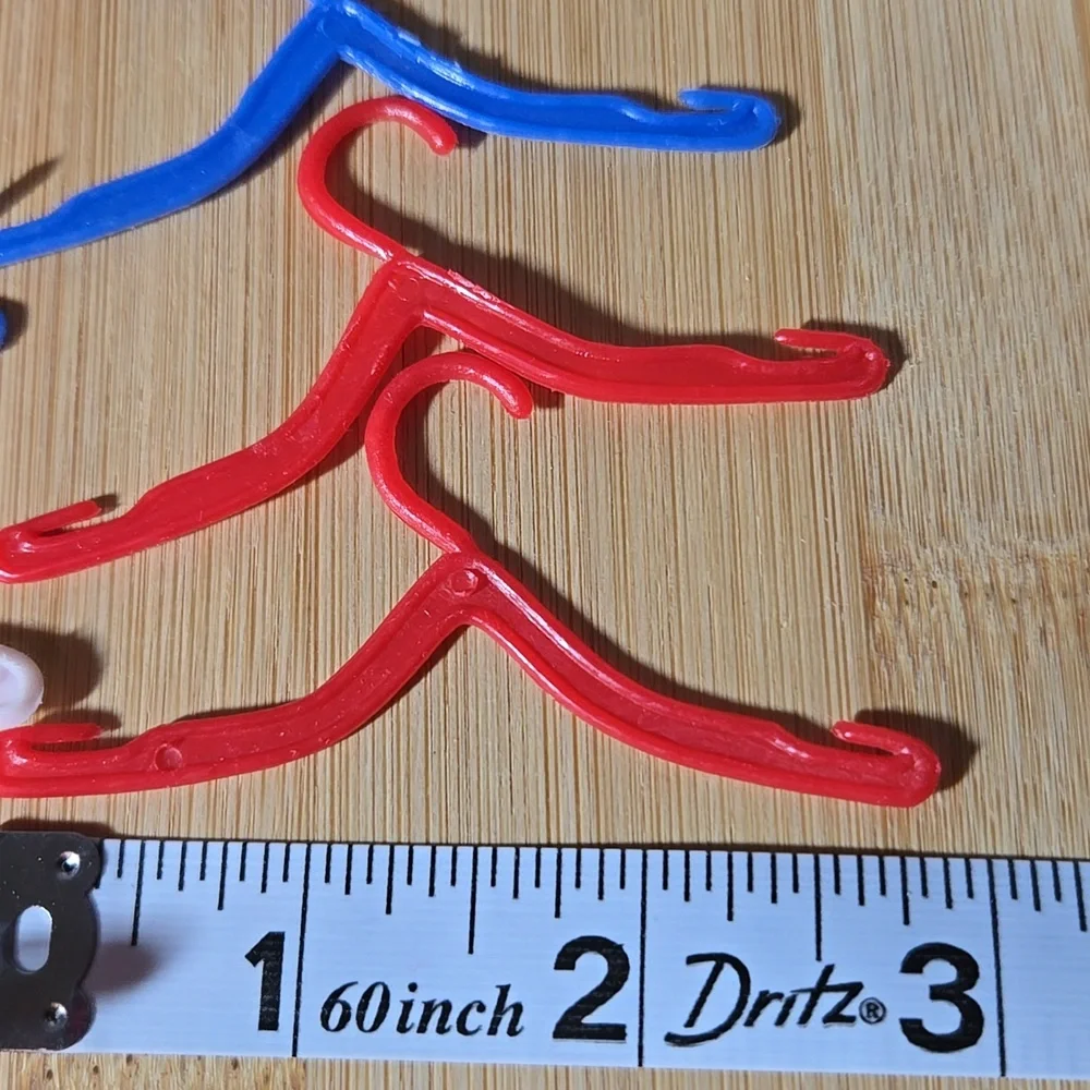 Mini Plastic Party Hangers - Blue, Red, White